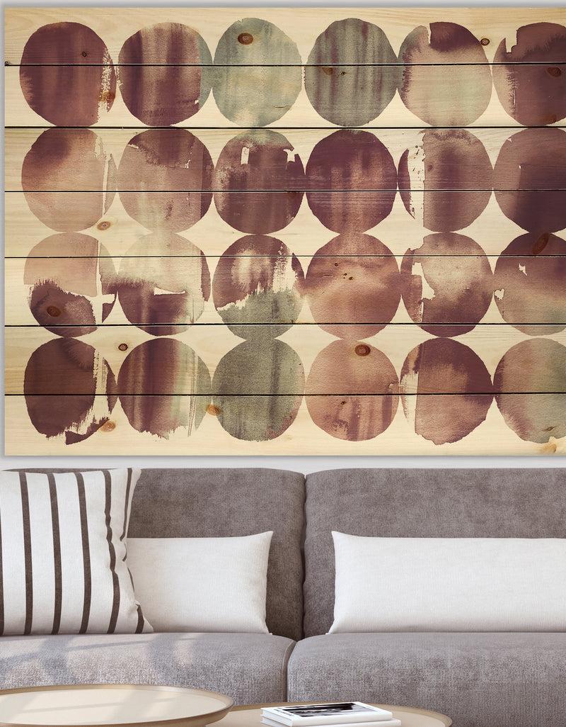DesignQ Plum Dots minimal geometric II - Transitional Print on Natural Pine Wood
