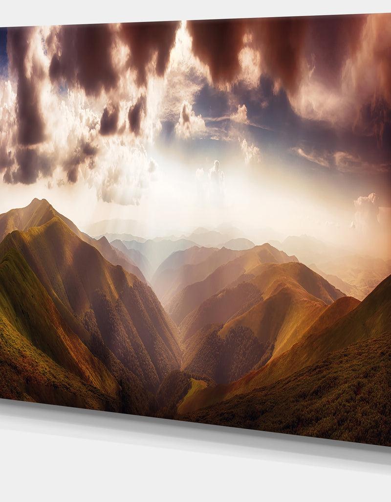 DesignQ Polonina Borzava Panorama - Extra Large Landscape Canvas Art Print