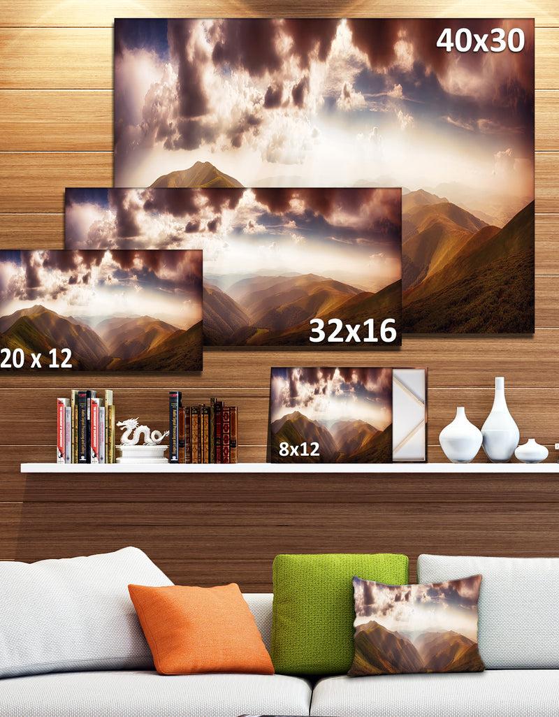 DesignQ Polonina Borzava Panorama - Extra Large Landscape Canvas Art Print