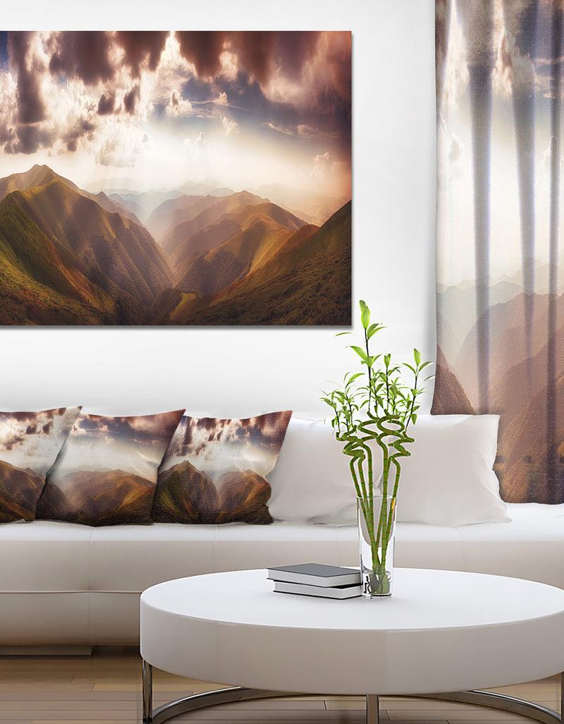 DesignQ Polonina Borzava Panorama - Extra Large Landscape Canvas Art Print