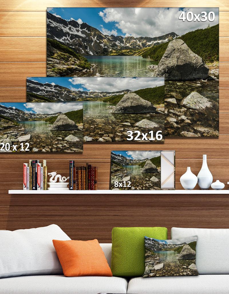 DesignQ Pond In Five Lakes Valley - Landscape Art Print Canvas