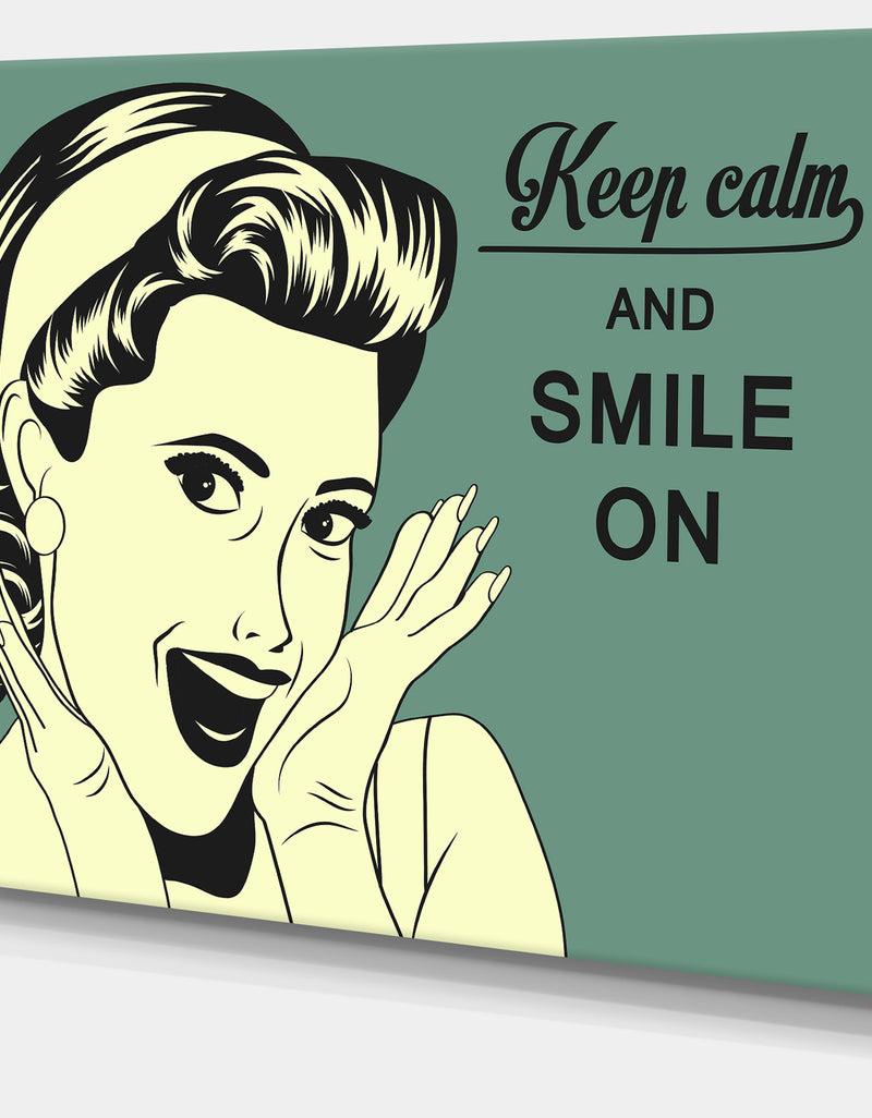 DesignQ Pop Art Retro Woman - Portrait Digital Art Canvas Print