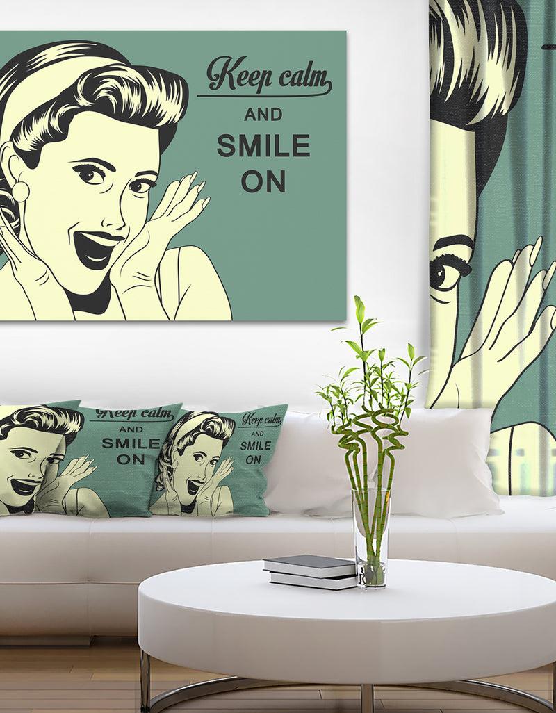 DesignQ Pop Art Retro Woman - Portrait Digital Art Canvas Print