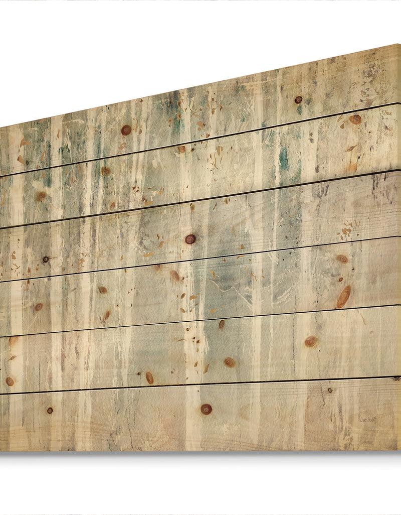 DesignQ Porch & Den A Woodland Walk Into The Forest III - Print On Natural Pine Wood