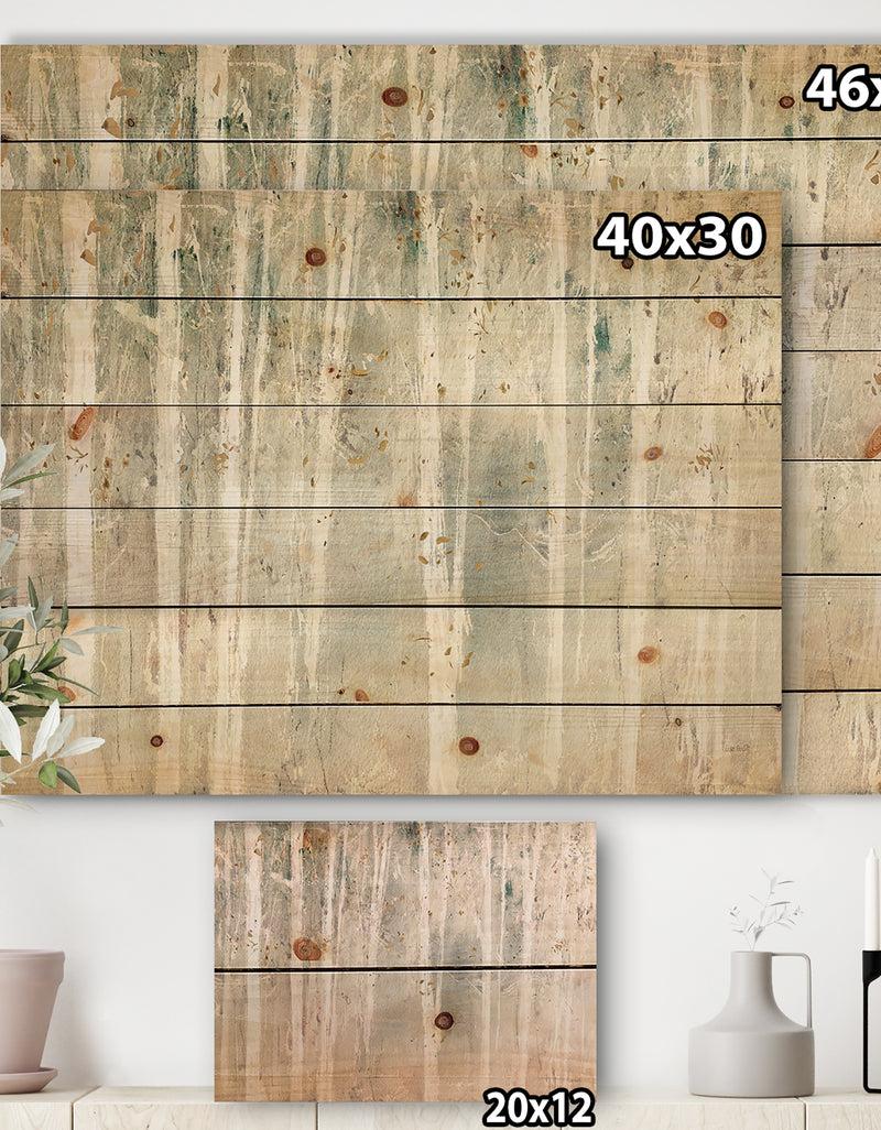 DesignQ Porch & Den A Woodland Walk Into The Forest III - Print On Natural Pine Wood