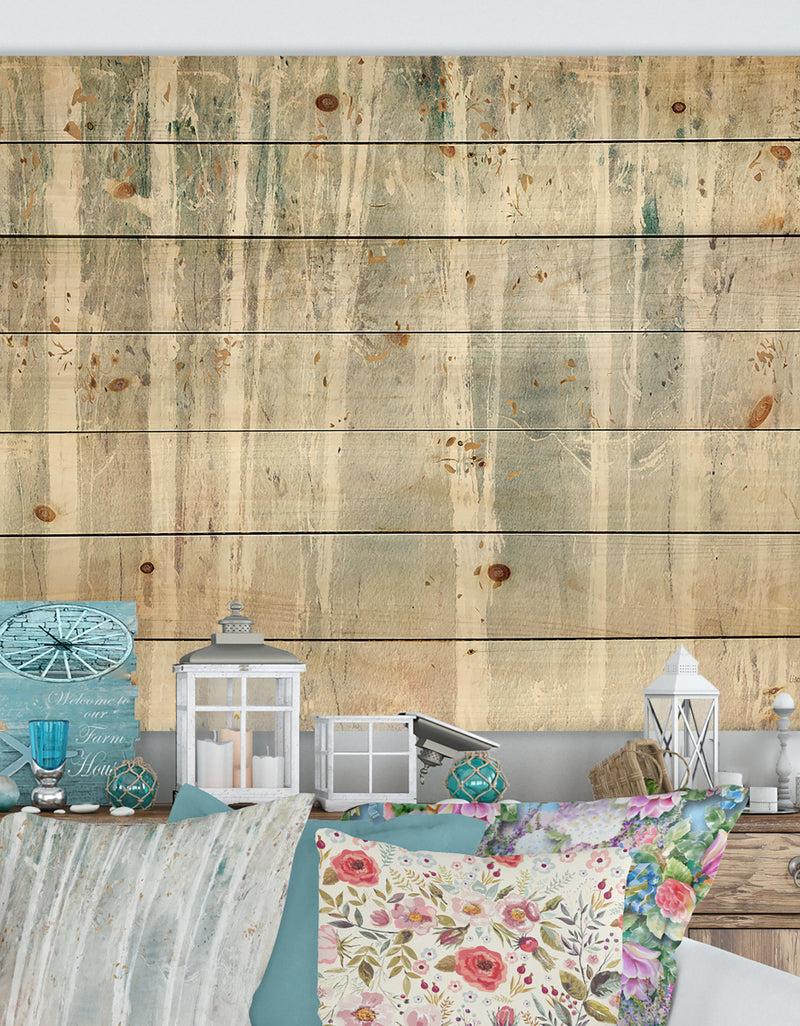 DesignQ Porch & Den A Woodland Walk into the Forest III - Print on Natural Pine Wood