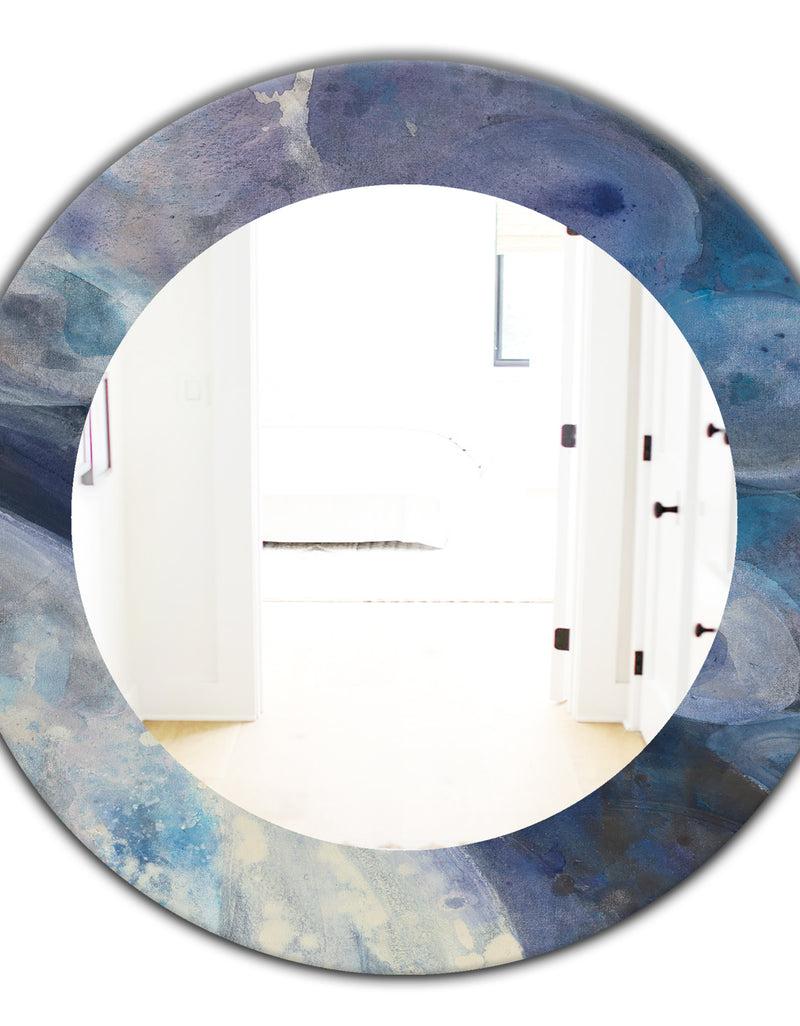 DesignQ Porch & Den Daniel Indigo Abstract Pattern Mirror