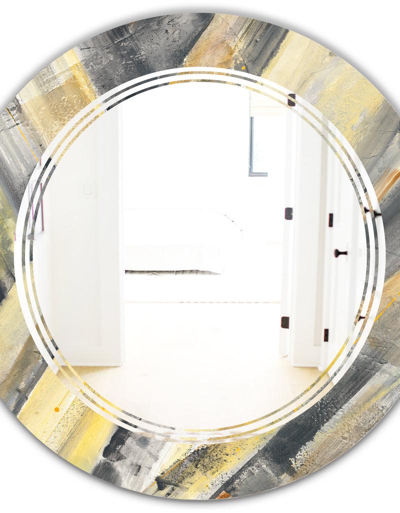 DesignQ Porch Den 'Geometric Beige Glacier - Wall Mirror