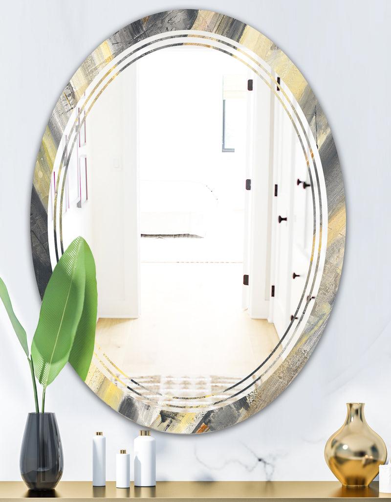 DesignQ Porch Den 'Geometric Beige Glacier - Wall Mirror