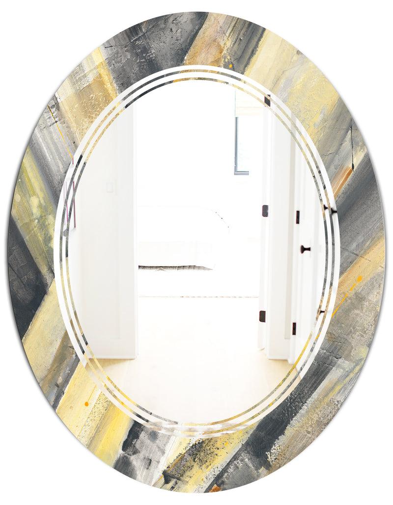 DesignQ Porch Den 'Geometric Beige Glacier - Wall Mirror