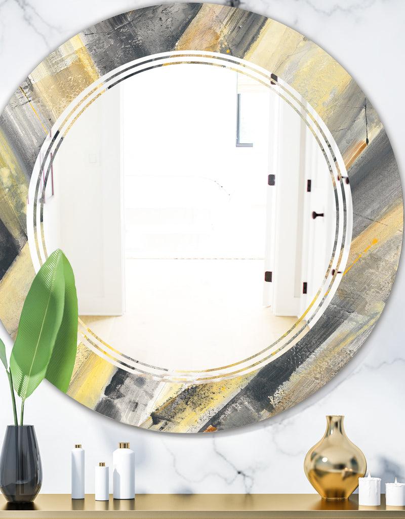 DesignQ Porch Den 'Geometric Beige Glacier - Wall Mirror