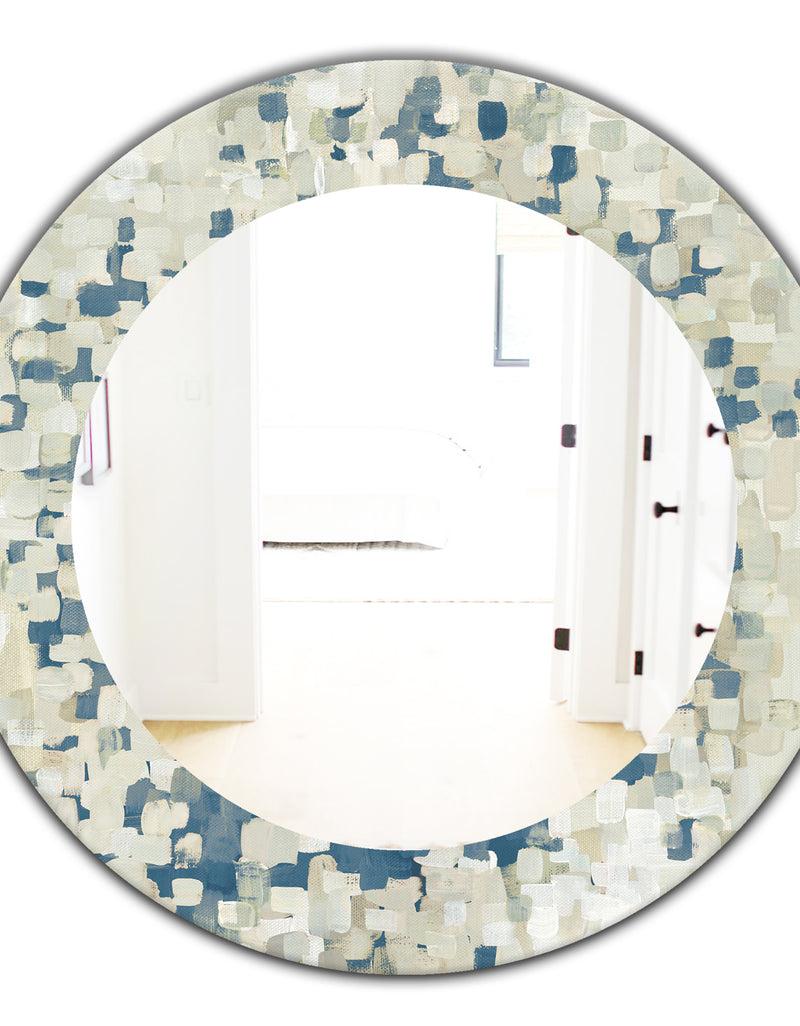 DesignQ Porch & Den 'Geometric Blue Spots - Modern Mirror