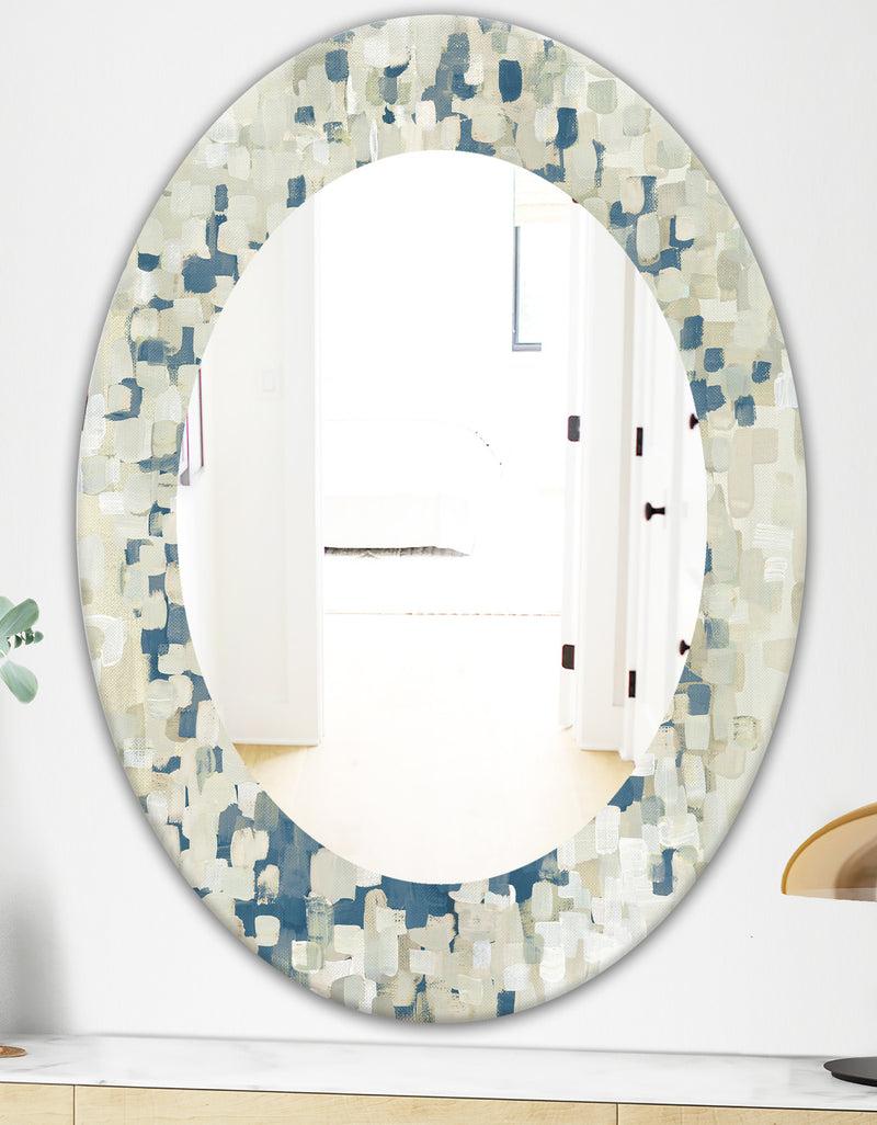 DesignQ Porch & Den 'Geometric Blue Spots - Modern Mirror