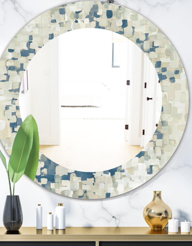DesignQ Porch & Den 'Geometric Blue Spots - Modern Mirror