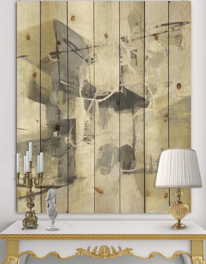 DesignQ Porch & Den Glam Cream Dream IV - Print on Natural Pine Wood