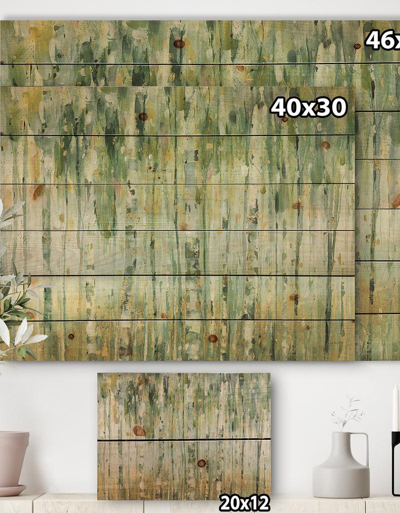 DesignQ Porch & Den Golden Birch Forest V - Print On Natural Pine Wood