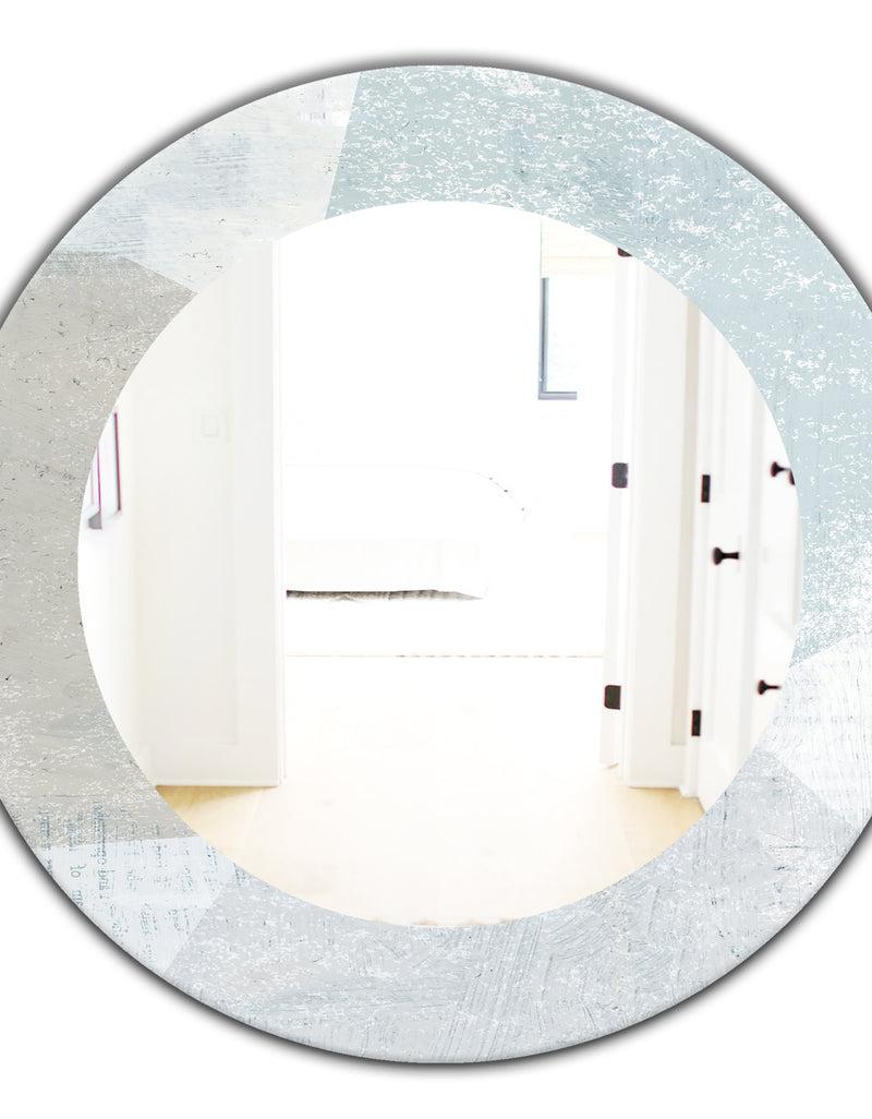DesignQ Porch & Den 'Grey And White Collage I - Modern Mirror