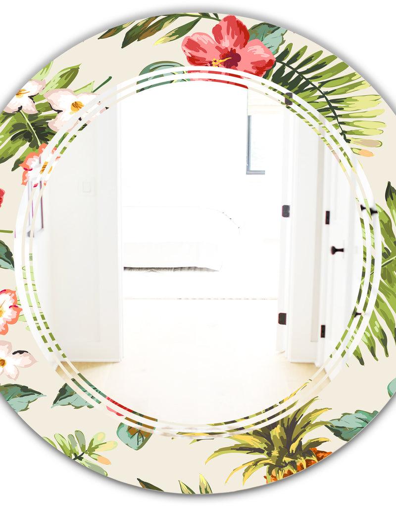 DesignQ Porch Den 'Pineapple Summer Bliss IV - Cottage Wall Mirror
