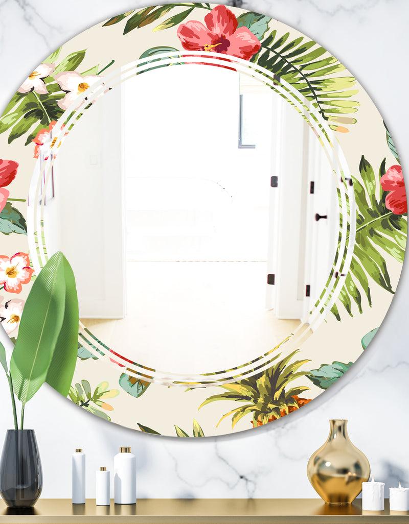 DesignQ Porch Den 'Pineapple Summer Bliss IV - Cottage Wall Mirror