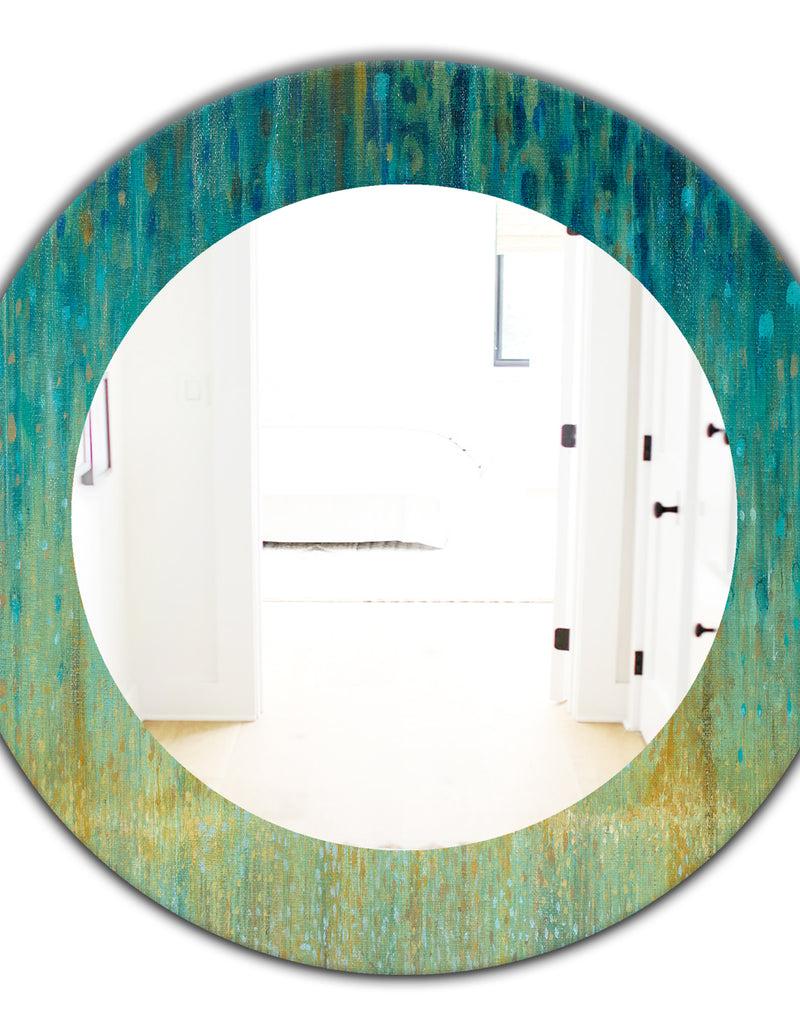 DesignQ Porch & Den 'Rain Abstract Panel - Modern Bathroom Mirror