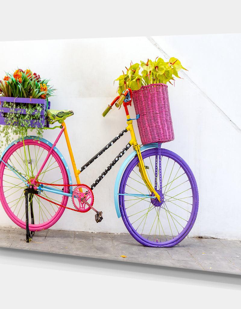 DesignQ Porch Den 'Retro Fancy Bicycle - Cottage Canvas Wall Art