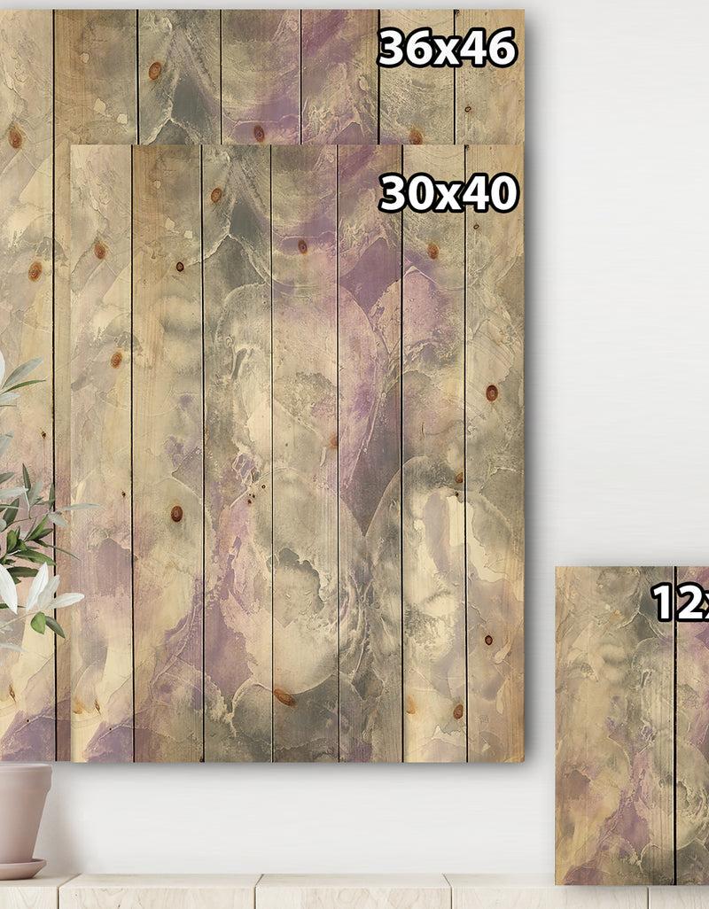 DesignQ Porch & Den Watercolor Minimal Purple Tones III - Farmhouse Print On Natural Pine Wood