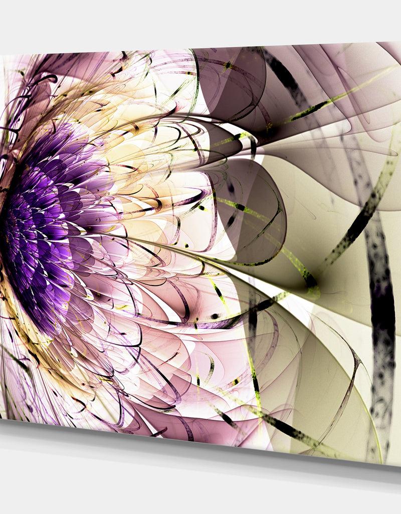 DesignQ Purple 3D Exotic Flower In Tail Commet - Digital Art On Wrapped Canvas