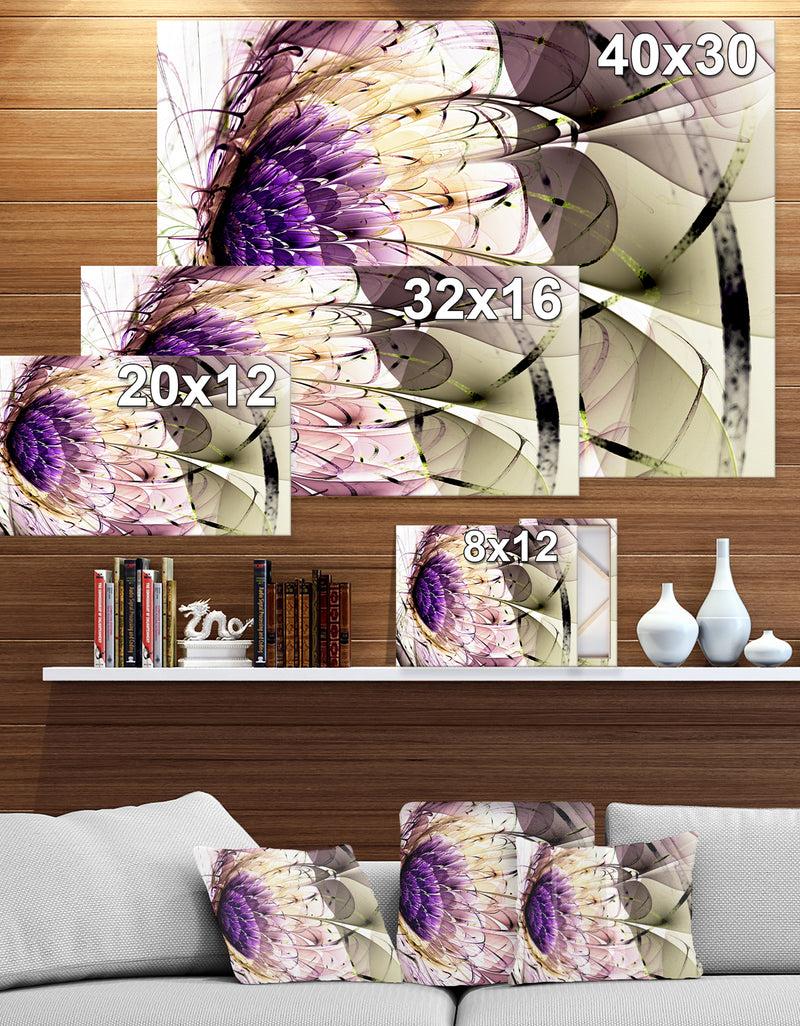 DesignQ Purple 3D Exotic Flower In Tail Commet - Digital Art On Wrapped Canvas