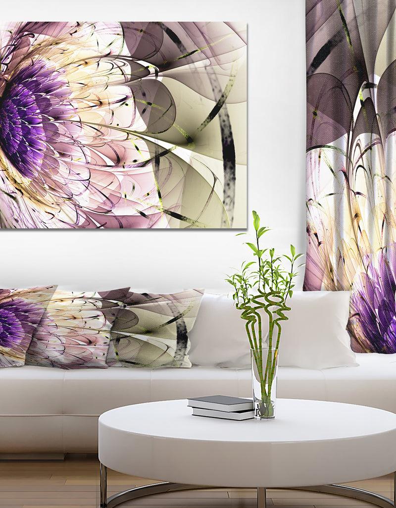 DesignQ Purple 3D Exotic Flower in Tail Commet - Digital Art on wrapped Canvas