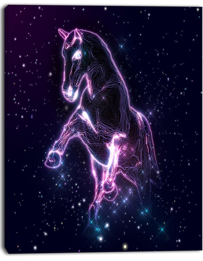 DesignQ Purple Abstract Horse - Large Animal Art On Canvas