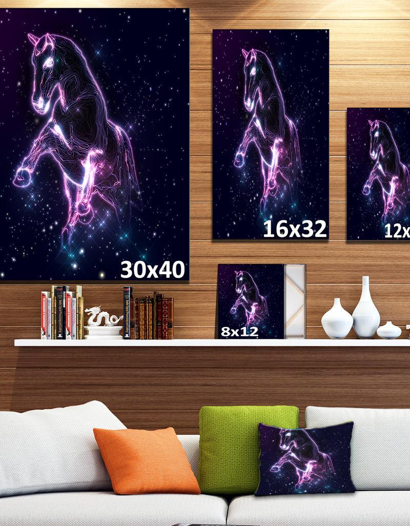 DesignQ Purple Abstract Horse - Large Animal Art On Canvas
