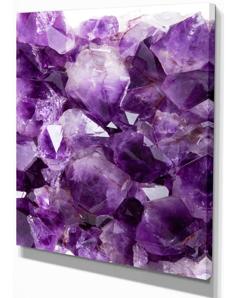 DesignQ Purple Amethyst - Stone Photographic On Wrapped Canvas