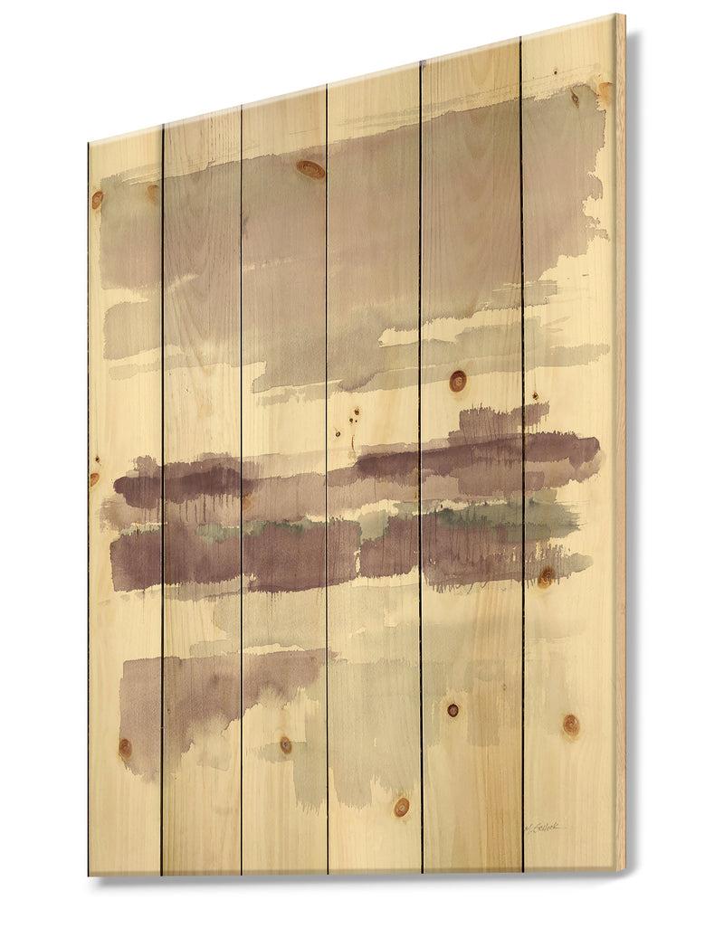 DesignQ Purple Amethyst Wetlands - Traditional Print On Natural Pine Wood