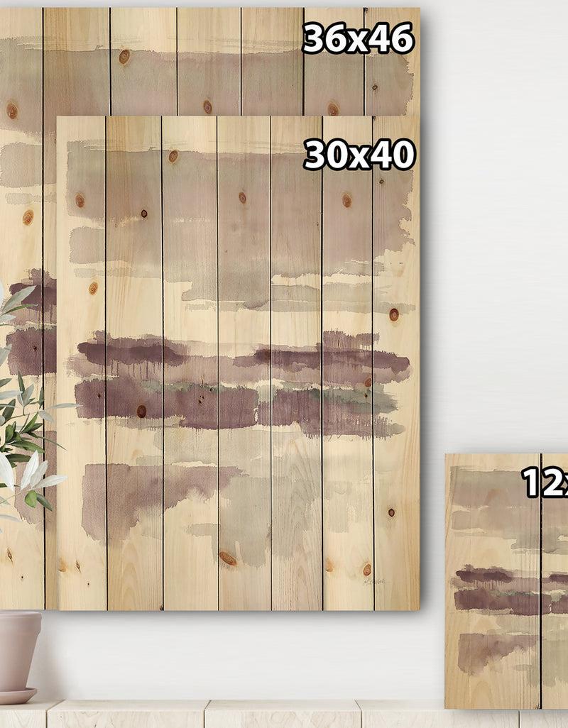 DesignQ Purple Amethyst Wetlands - Traditional Print On Natural Pine Wood