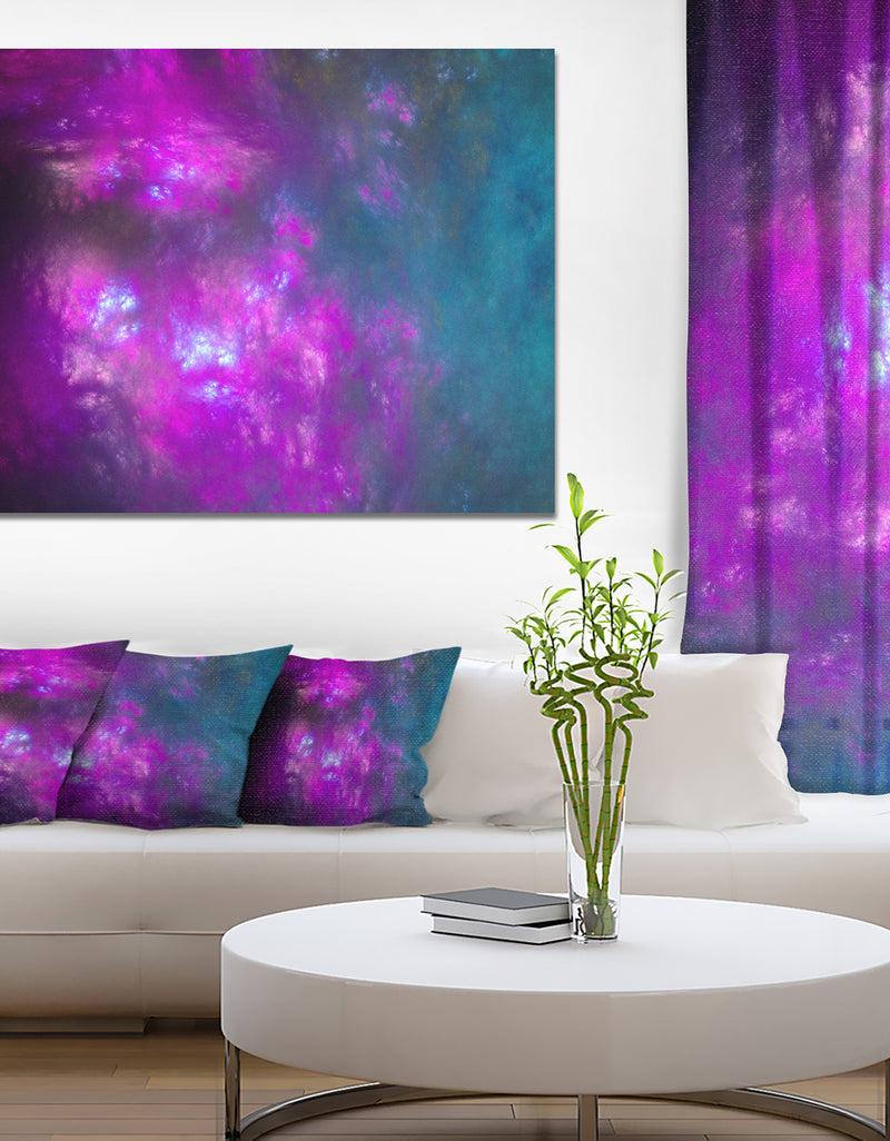 DesignQ Purple Blue Starry Fractal Sky - Abstract Artwork On Canvas