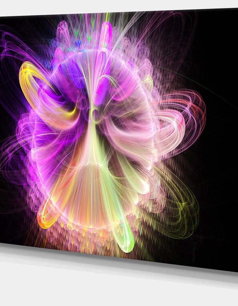 DesignQ Purple Circle With Amazing Curves - Extra Large Floral Canvas Art Print