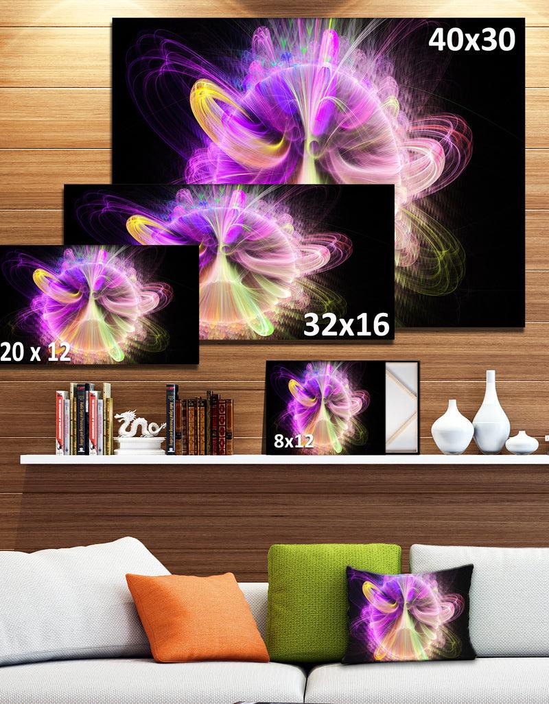 DesignQ Purple Circle With Amazing Curves - Extra Large Floral Canvas Art Print