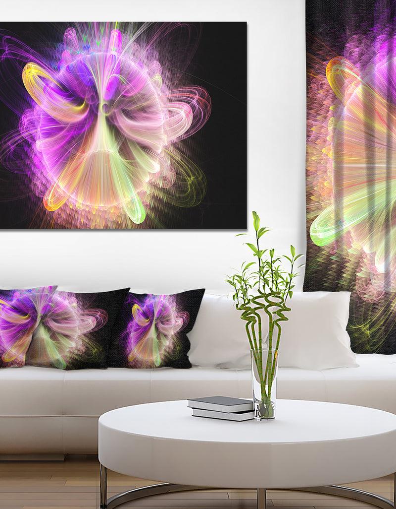 DesignQ Purple Circle with Amazing Curves - Extra Large Floral Canvas Art Print