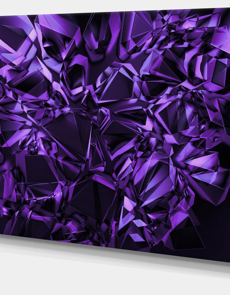 DesignQ Purple Crystal Texture Design'Extra Large Abstract Canvas Art Print