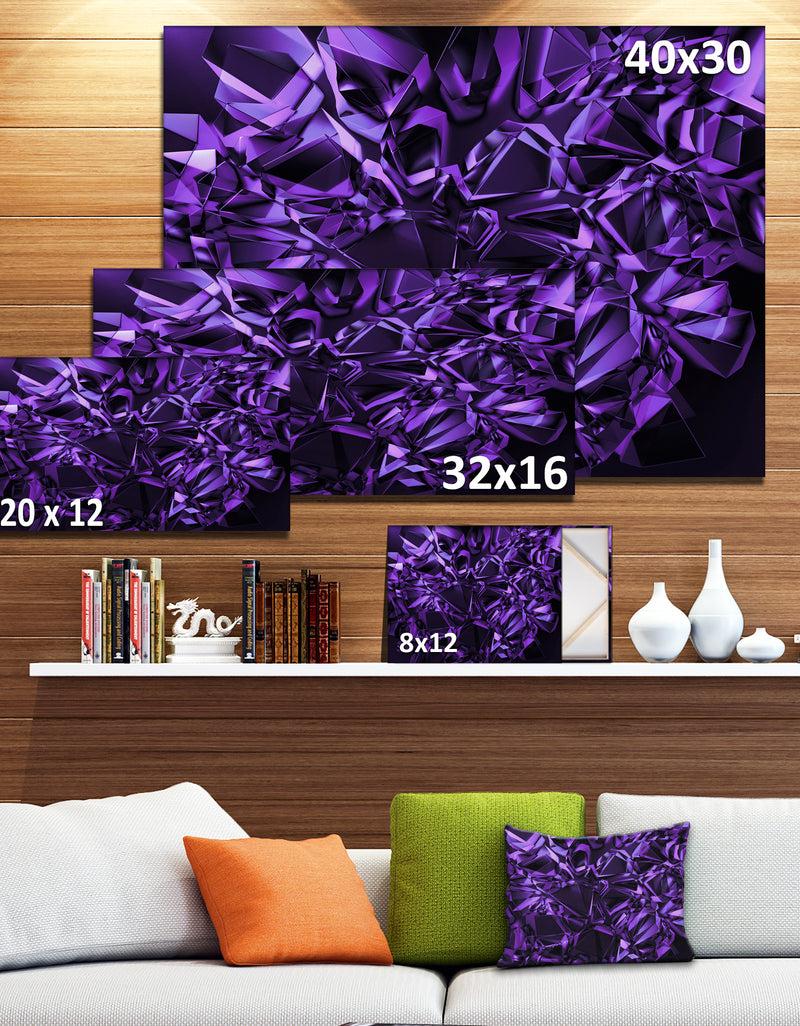 DesignQ Purple Crystal Texture Design'Extra Large Abstract Canvas Art Print