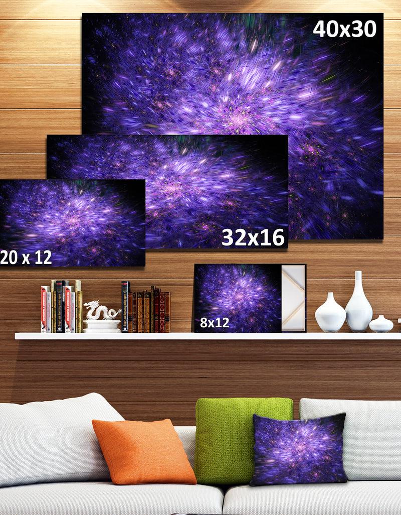 DesignQ Purple Fireworks On Black - Extra Large Abstract Canvas Art Print