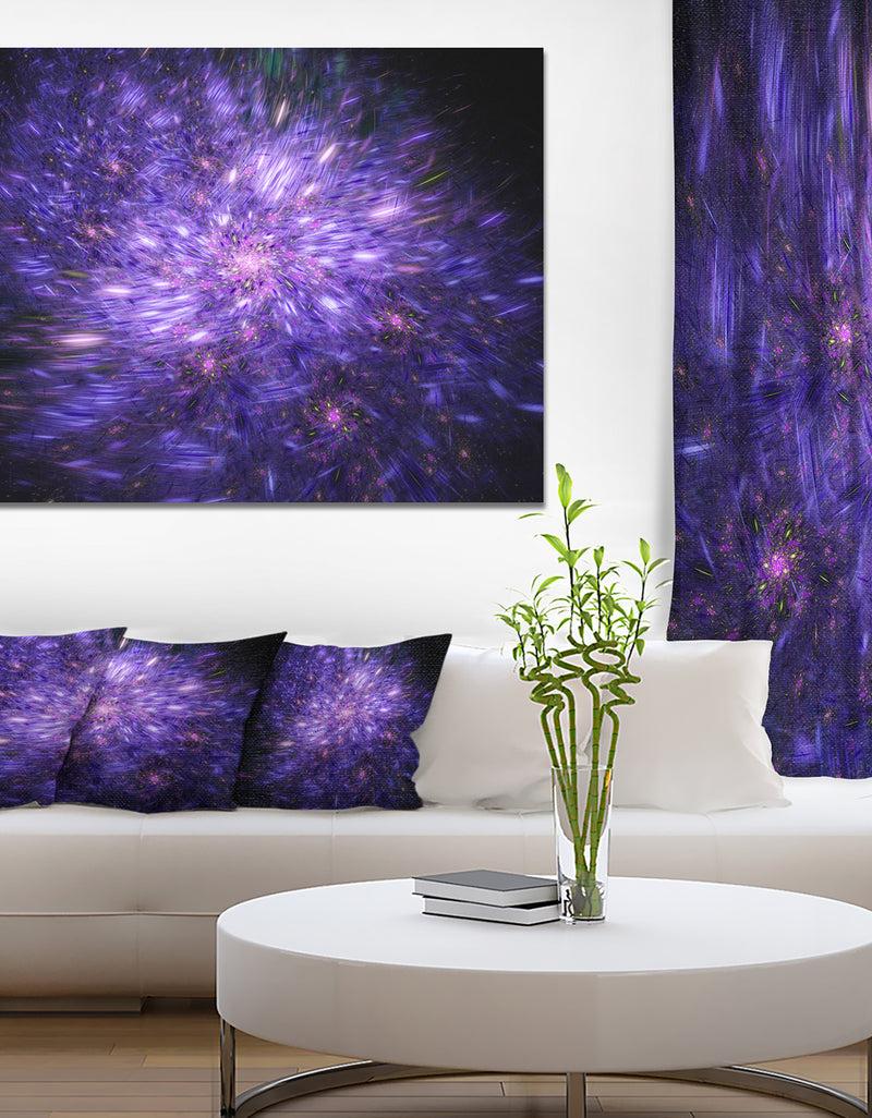 DesignQ Purple Fireworks on Black - Extra Large Abstract Canvas Art Print