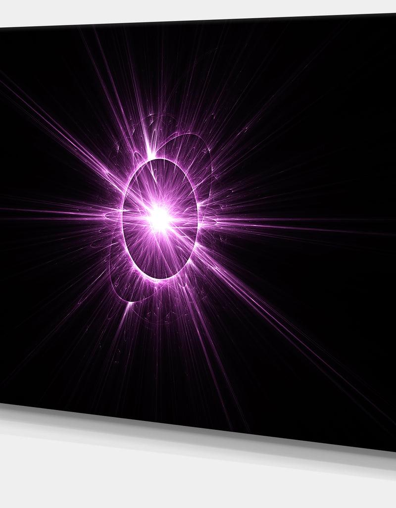 DesignQ Purple Flash Of Bright Star - Extra Large Floral Wall Art On Canvas