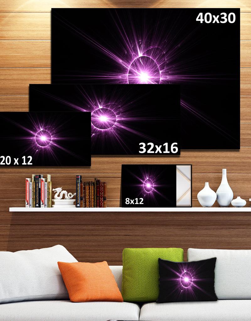 DesignQ Purple Flash Of Bright Star - Extra Large Floral Wall Art On Canvas