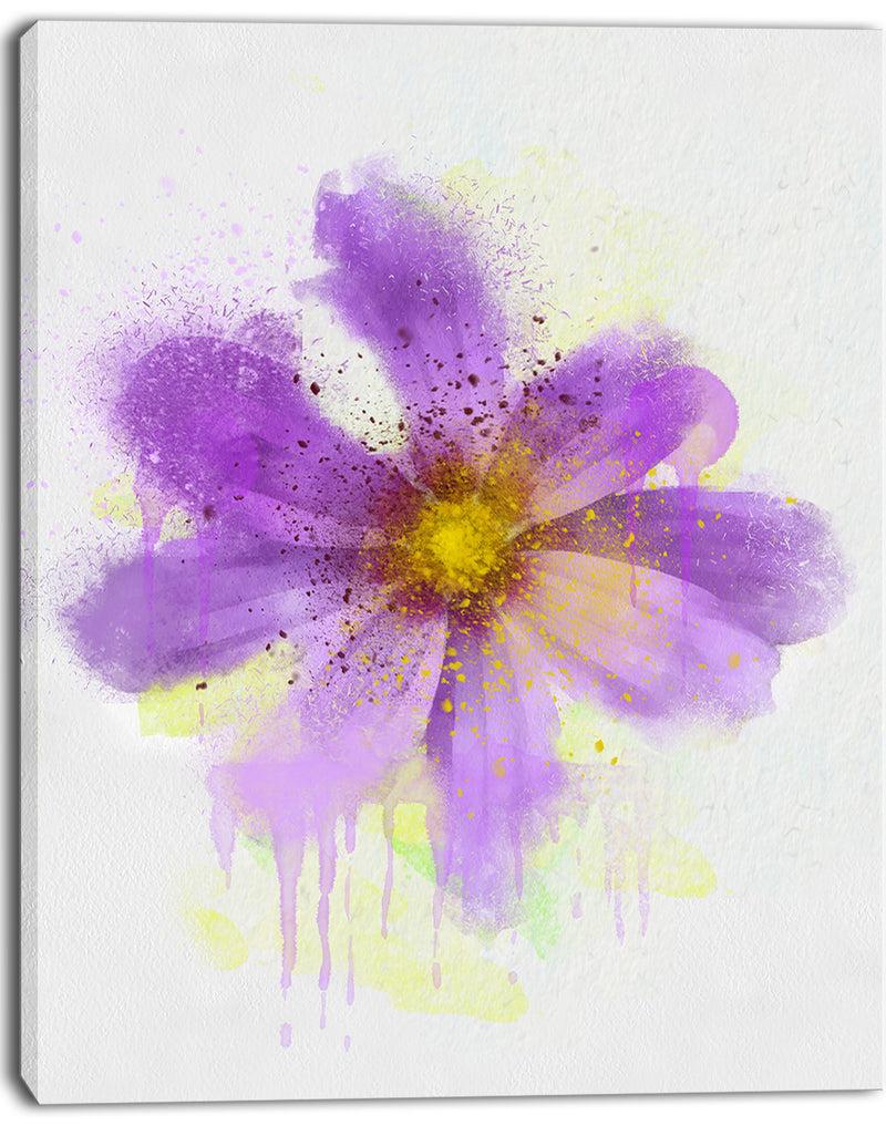 DesignQ Purple Flower With Large Petals - Flowers Canvas Wall Artwork