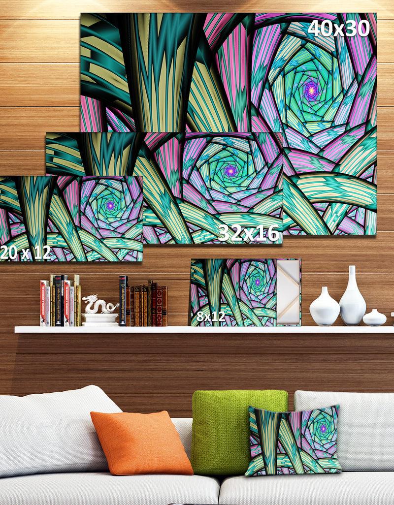 DesignQ Purple Fractal Endless Tunnel - Large Canvas Artwork