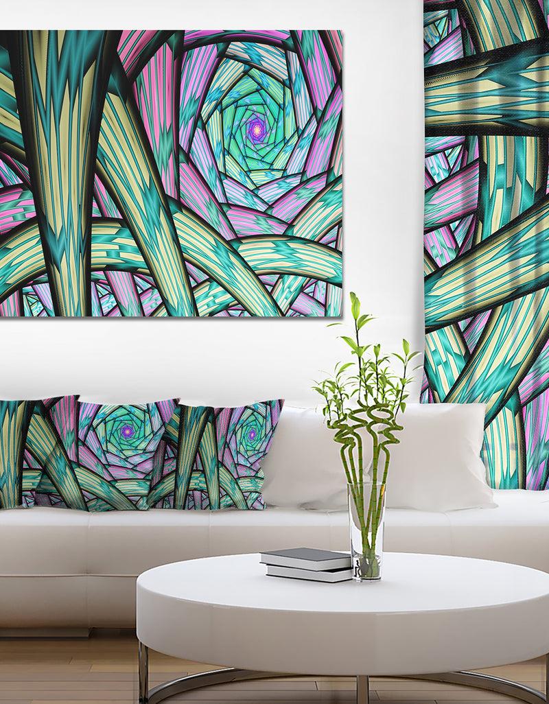 DesignQ Purple Fractal Endless Tunnel - Large Canvas Artwork