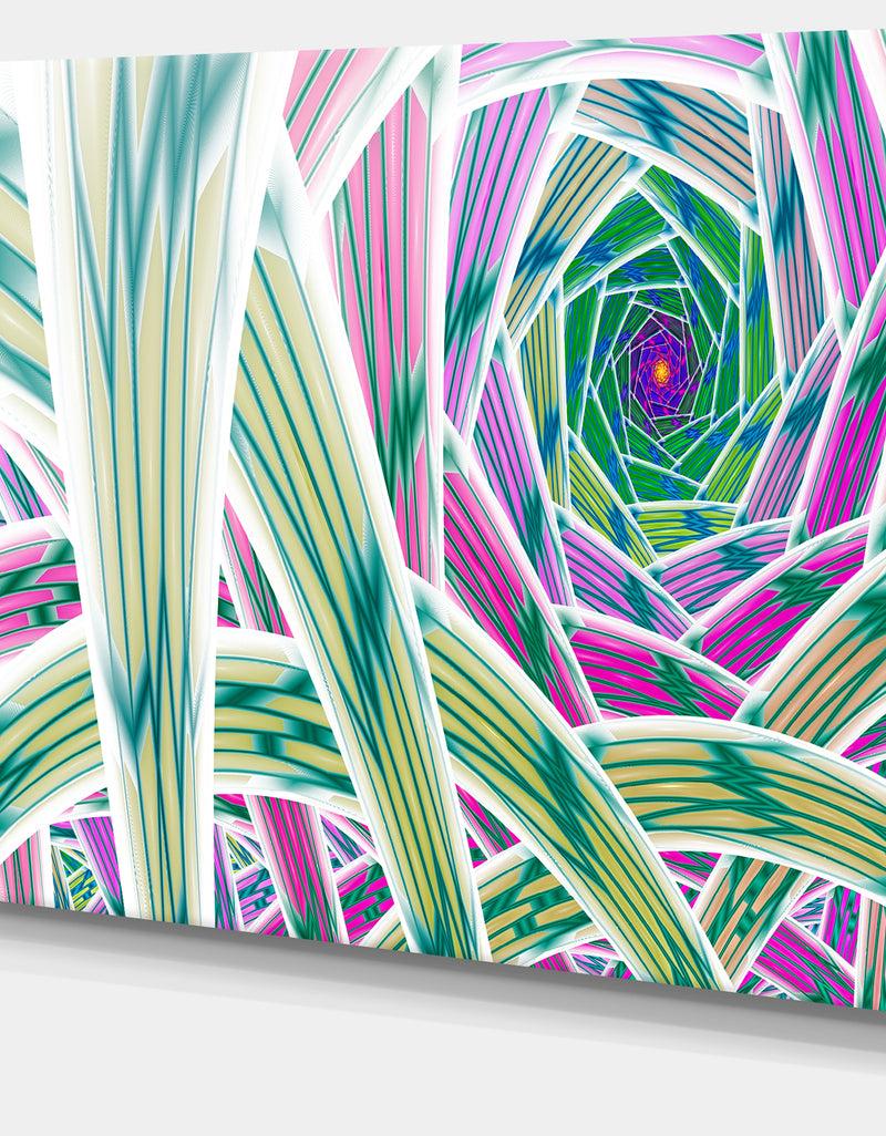 DesignQ Purple Fractal Endless Tunnel - Large Glossy Canvas Art Print