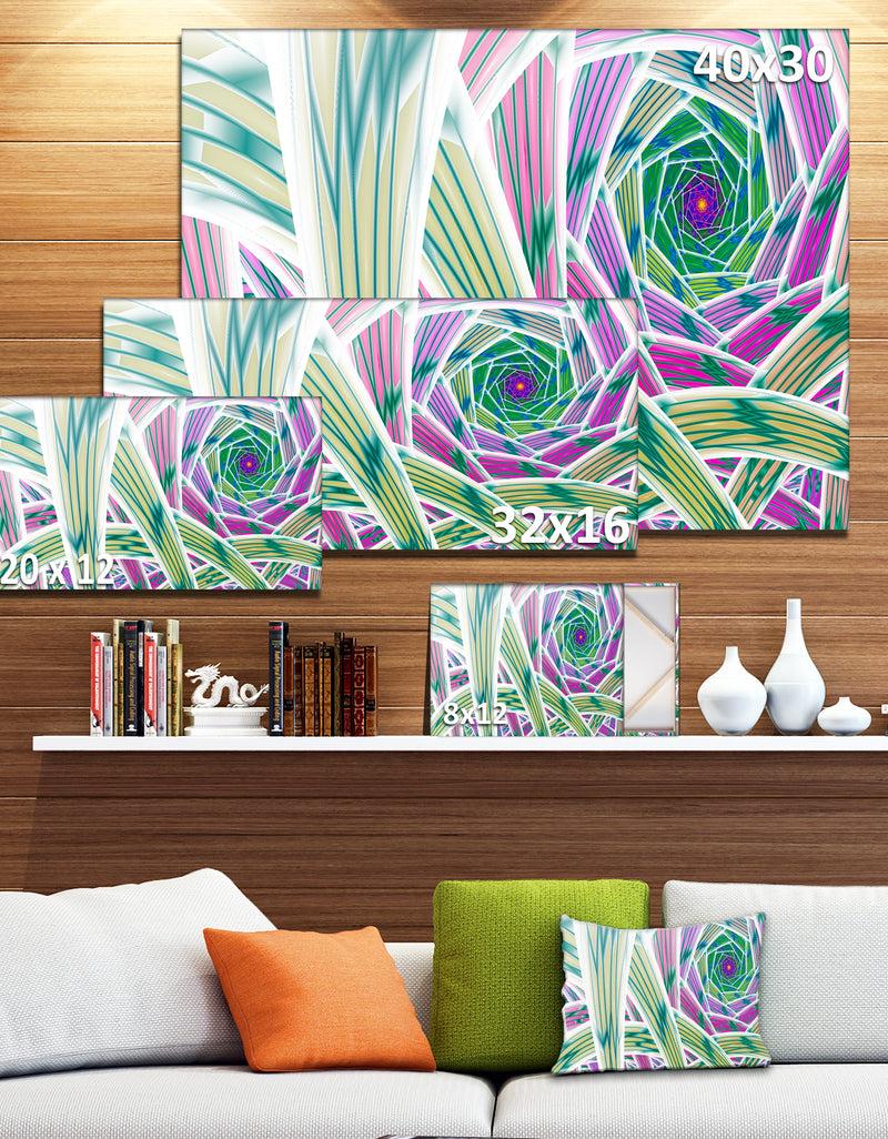 DesignQ Purple Fractal Endless Tunnel - Large Glossy Canvas Art Print