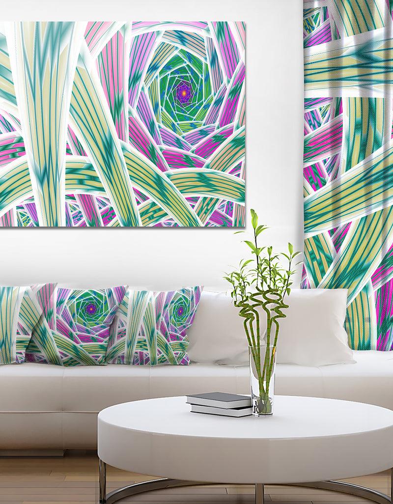 DesignQ Purple Fractal Endless Tunnel - Large Glossy Canvas Art Print